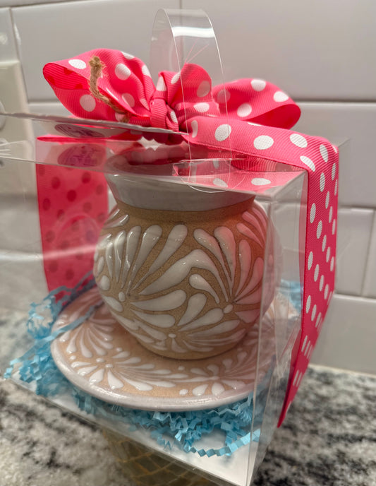 Taza de Café w/ Plate Candle Blanco