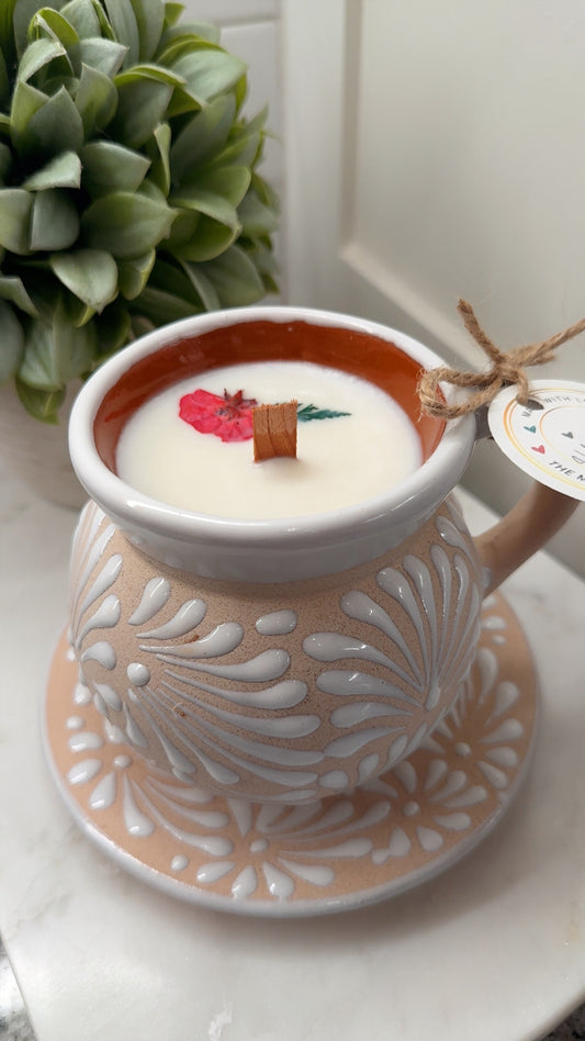 Taza de Café w/ Plate Candle Blanco