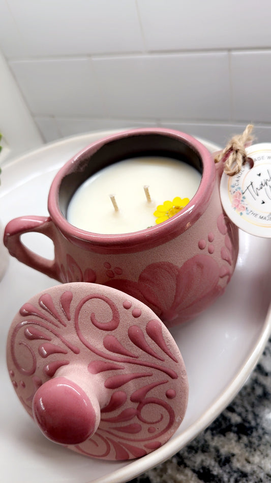 Candle Sugar Bowl Pink