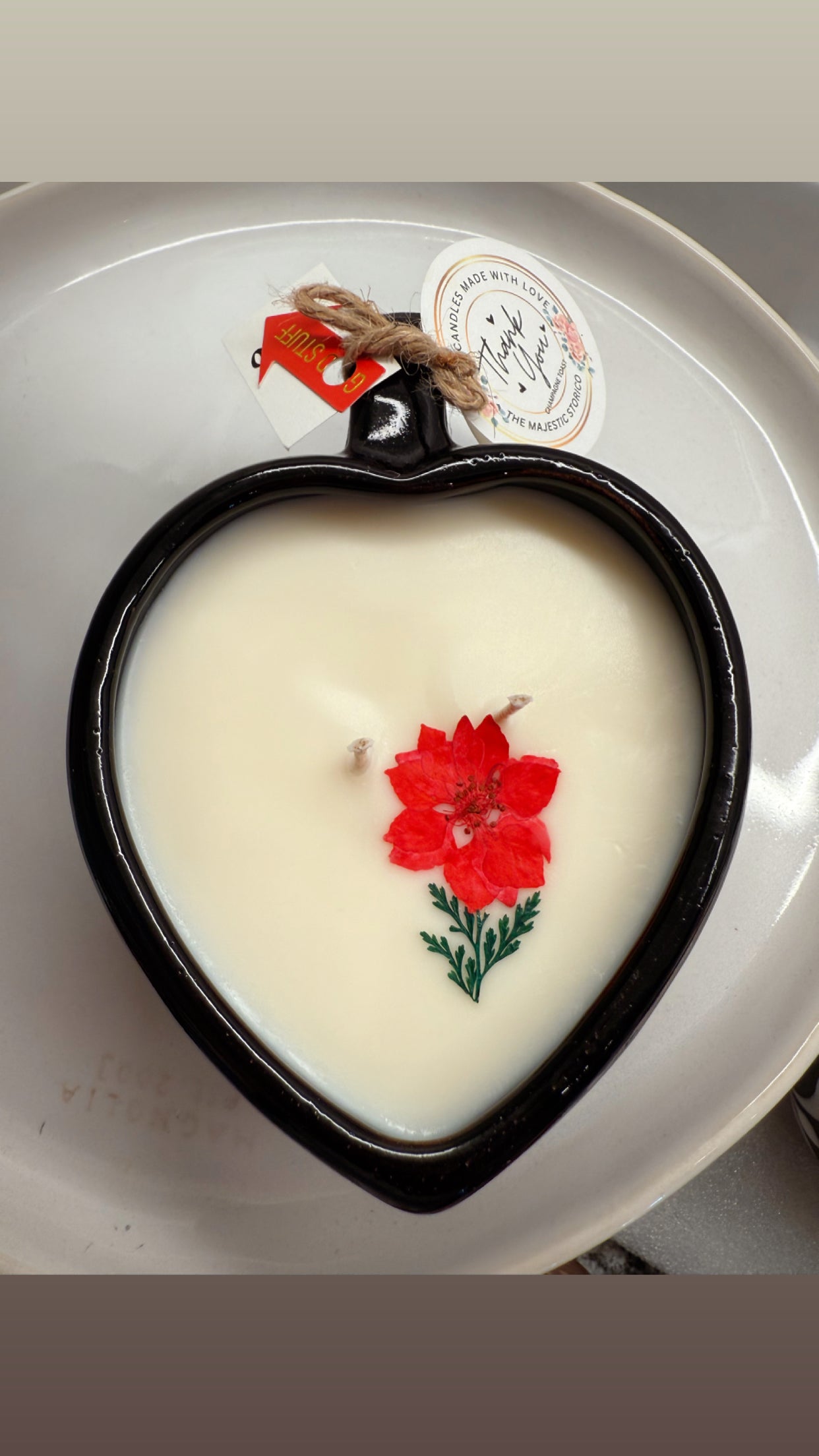 Corazon Black Heart Candle