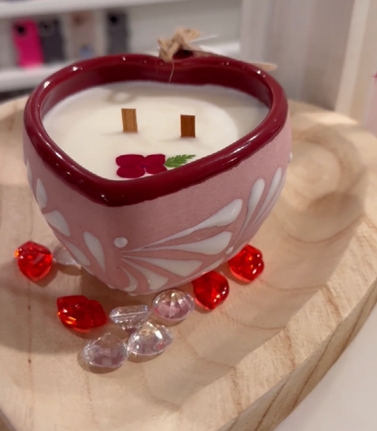 Corazon Pink Heart Candle