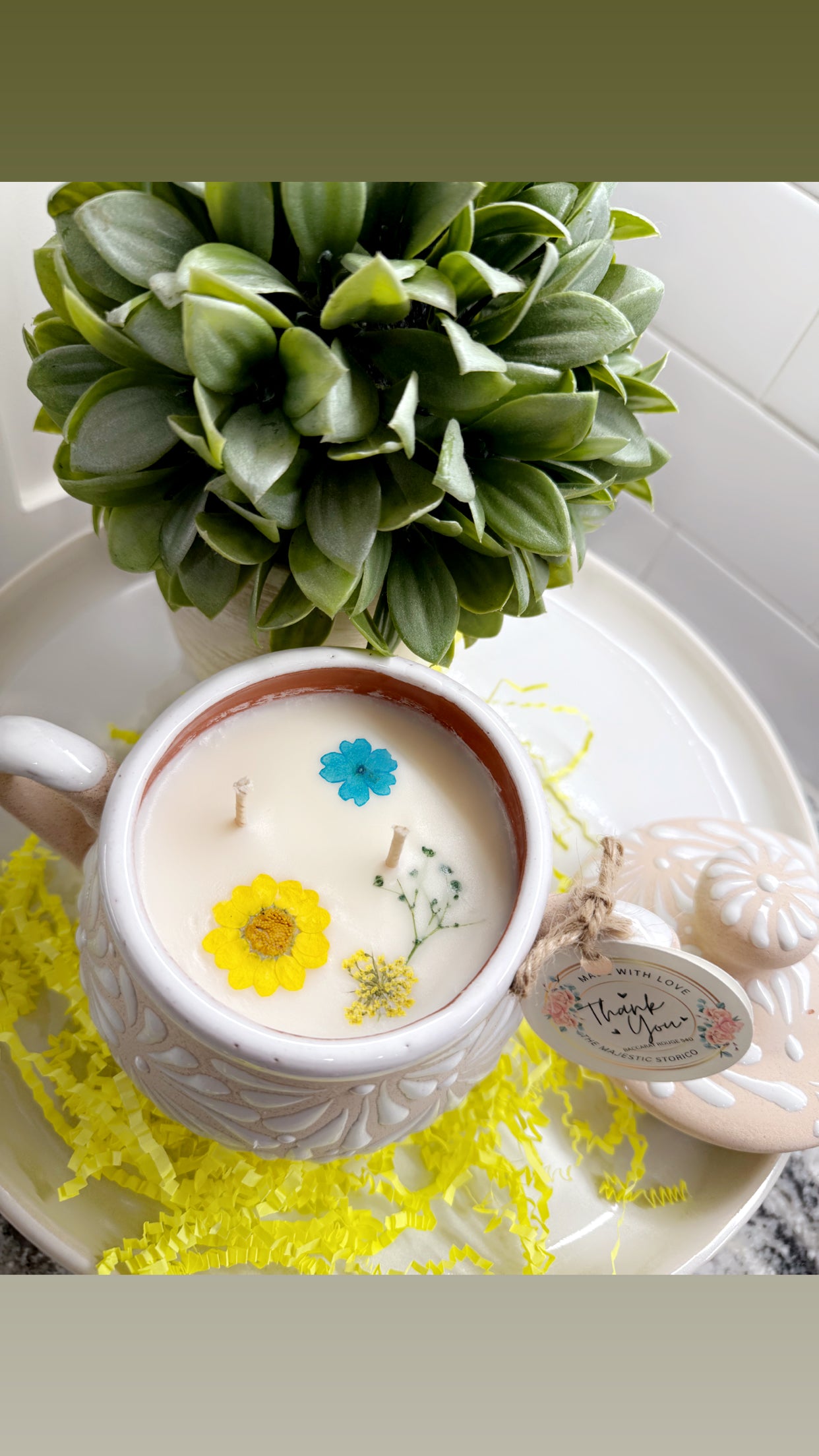 Candle Sugar Bowl White