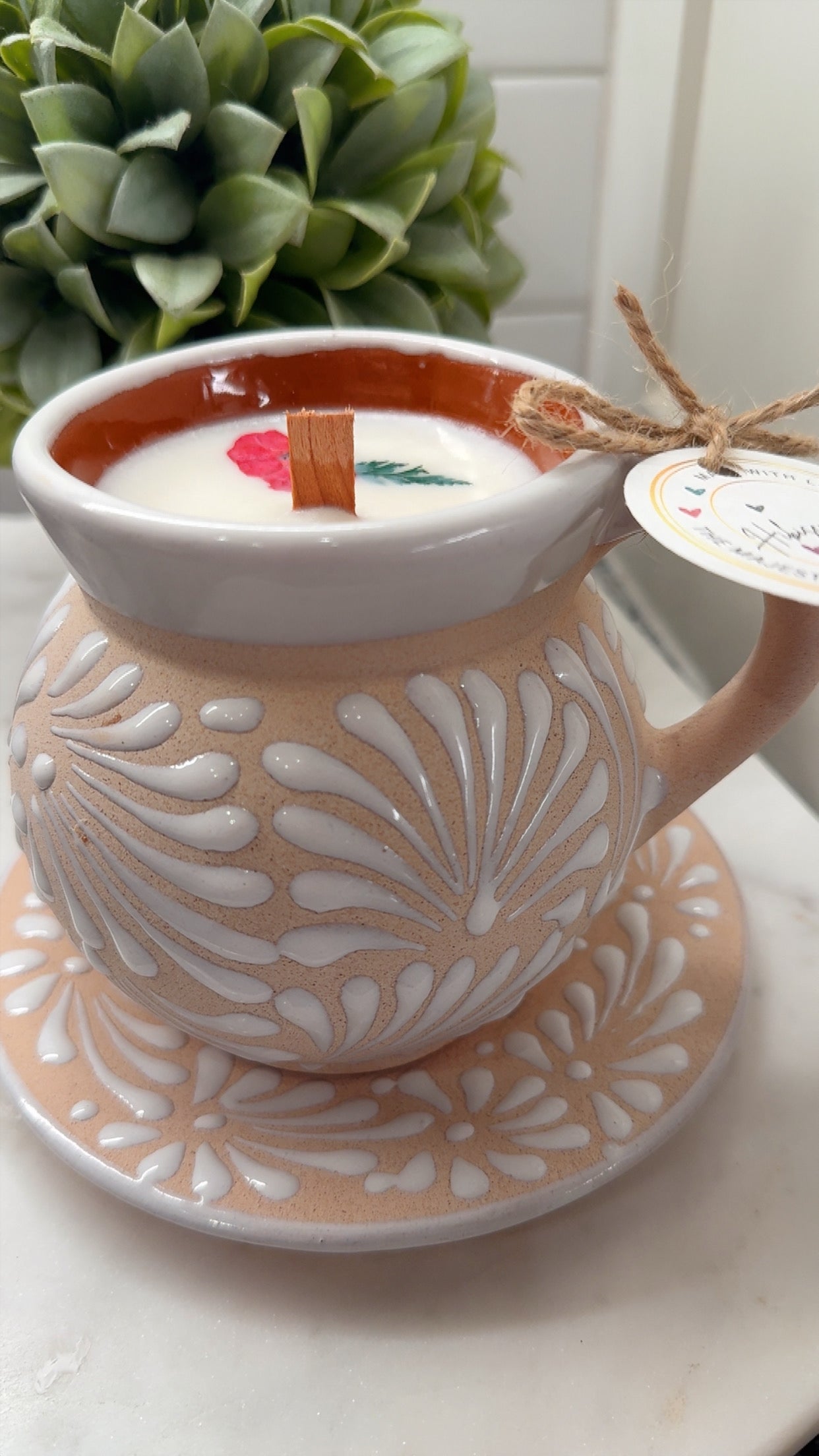 Taza de Café w/ Plate Candle Blanco