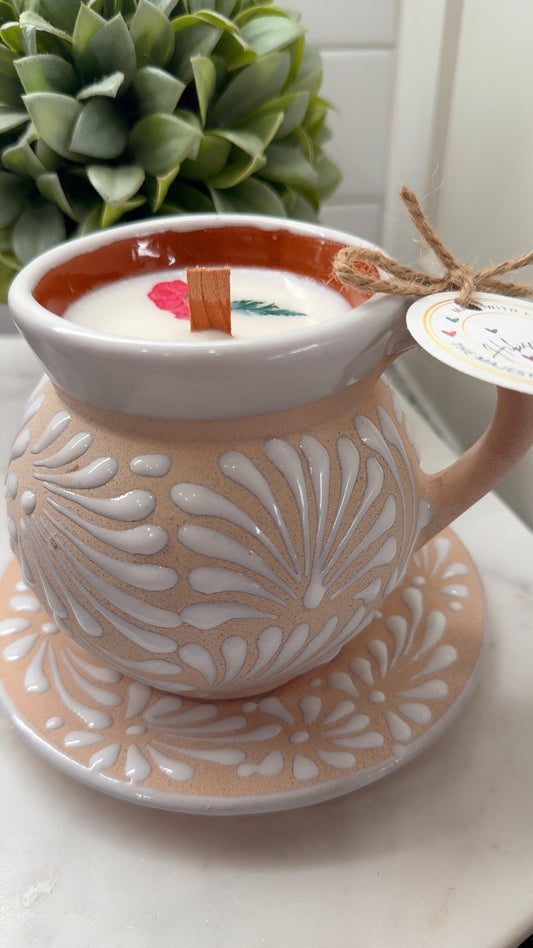 Taza de Café w/ Plate Candle Blanco