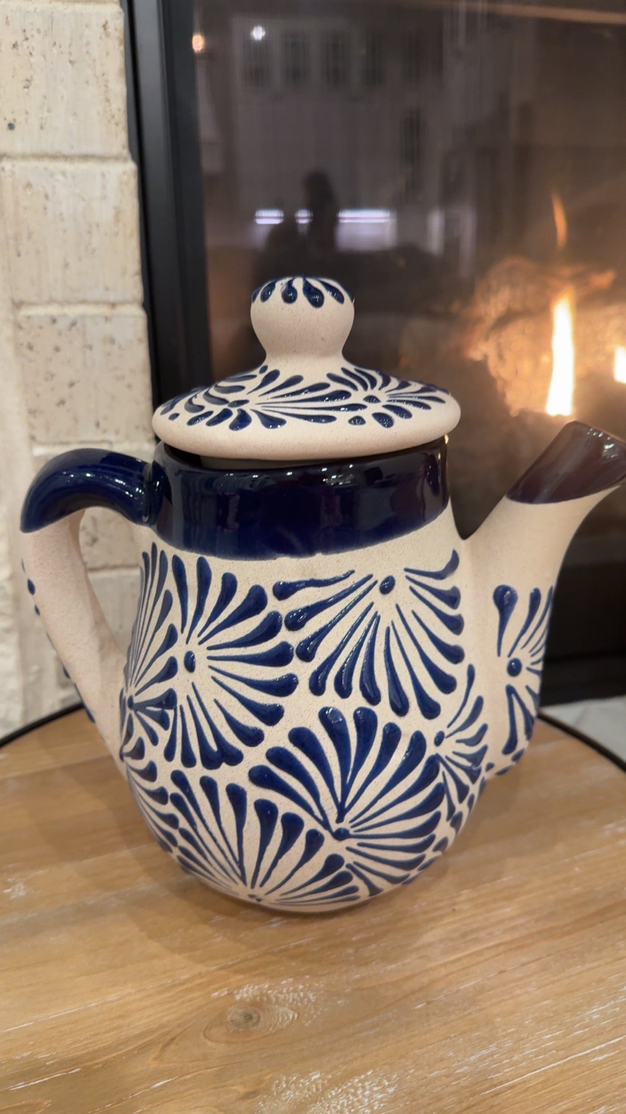 Hand Painted Artesian Tea Pot w/4 Tazas