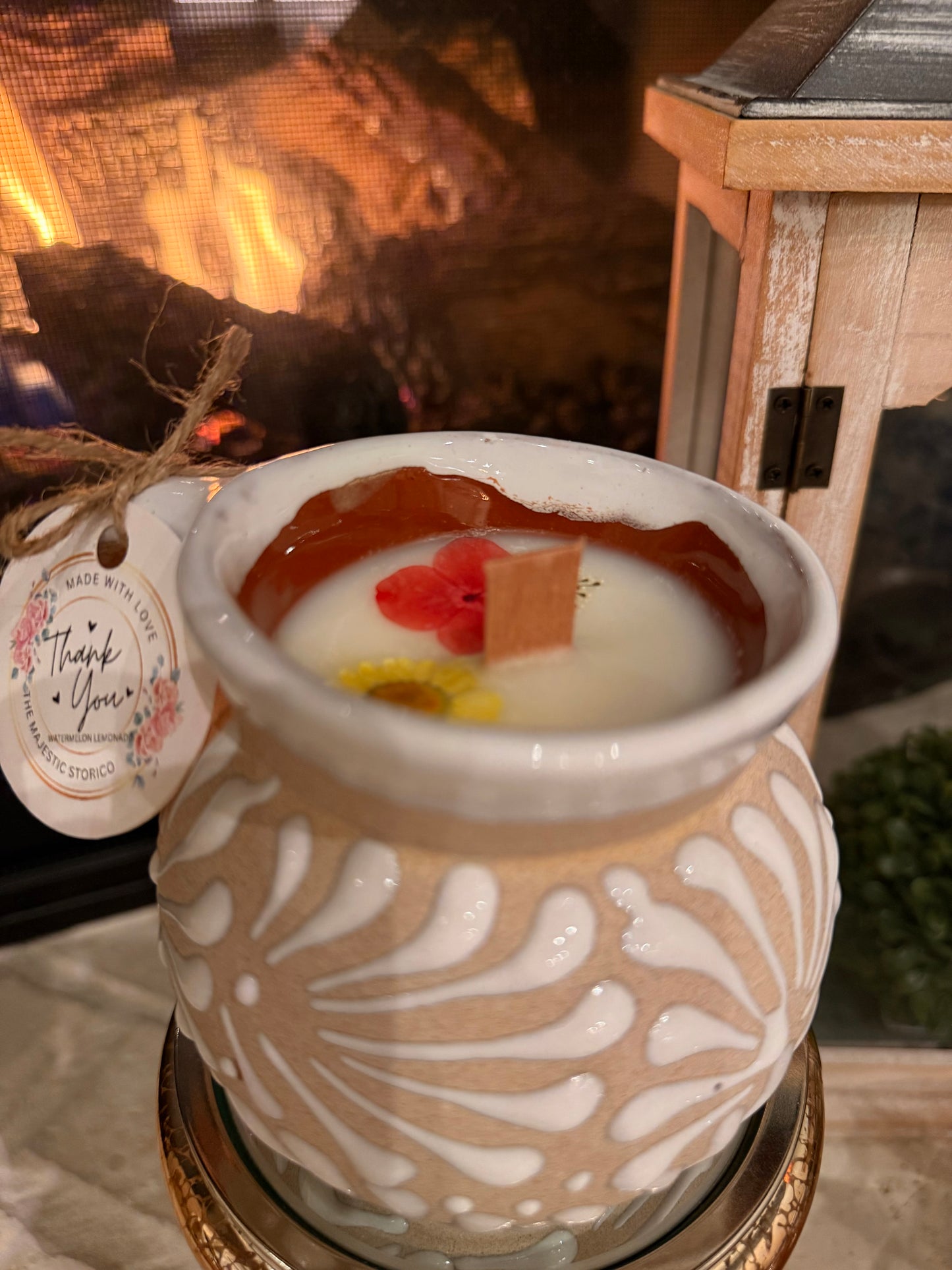 Elegant White Taza Candle