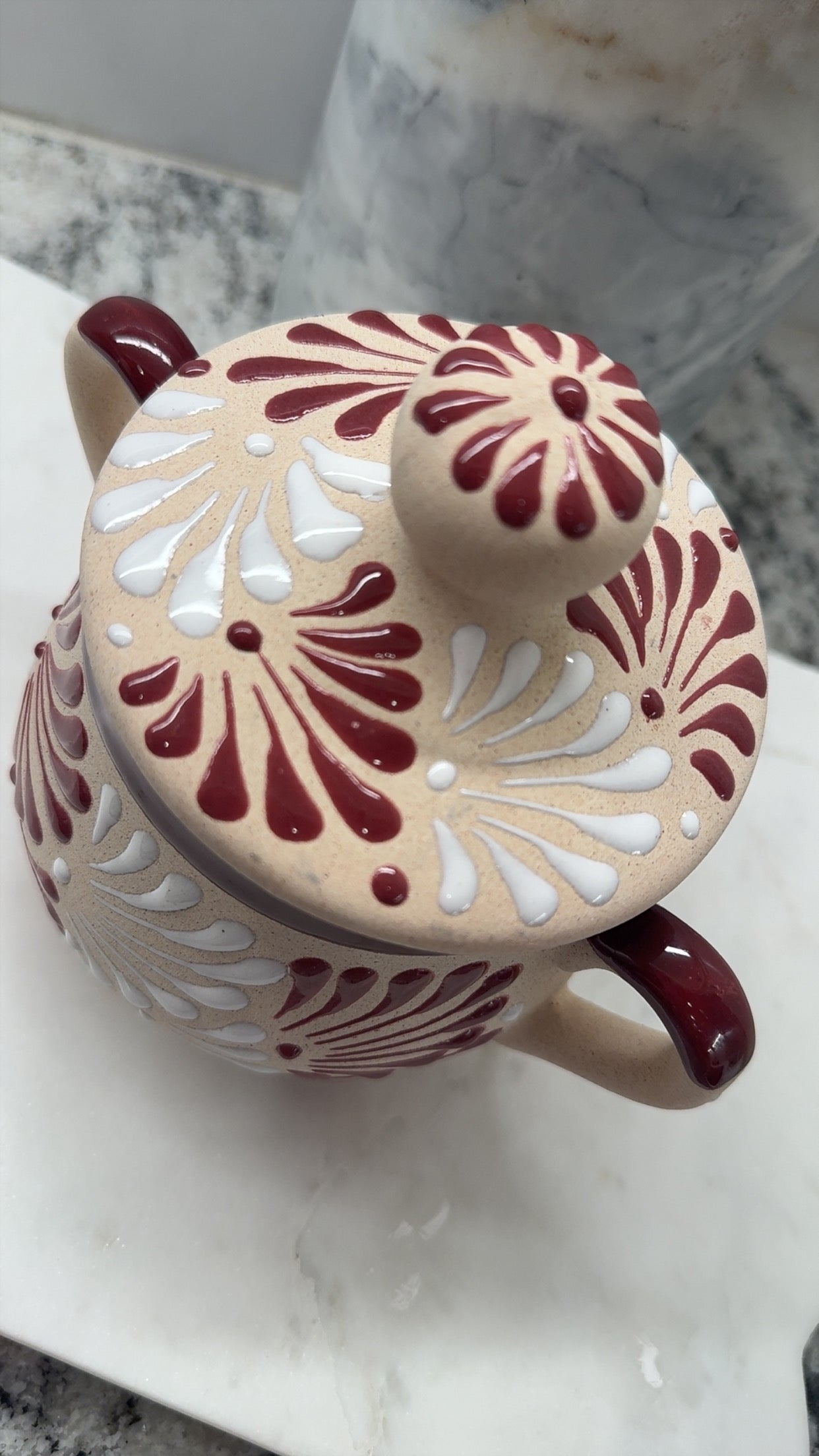 Sugar Bowl Candle Maroon