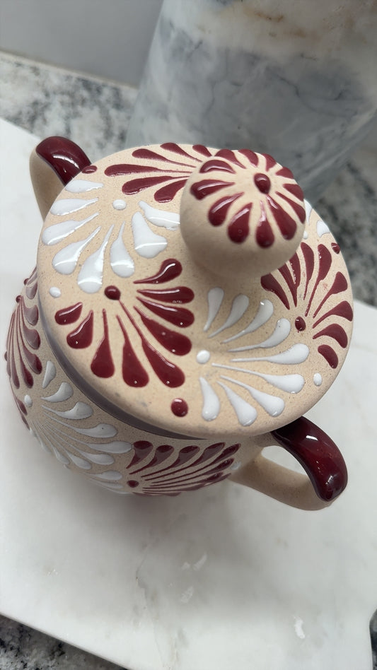 Sugar Bowl Candle Maroon