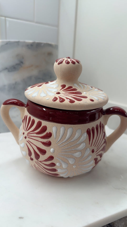 Sugar Bowl Candle Maroon