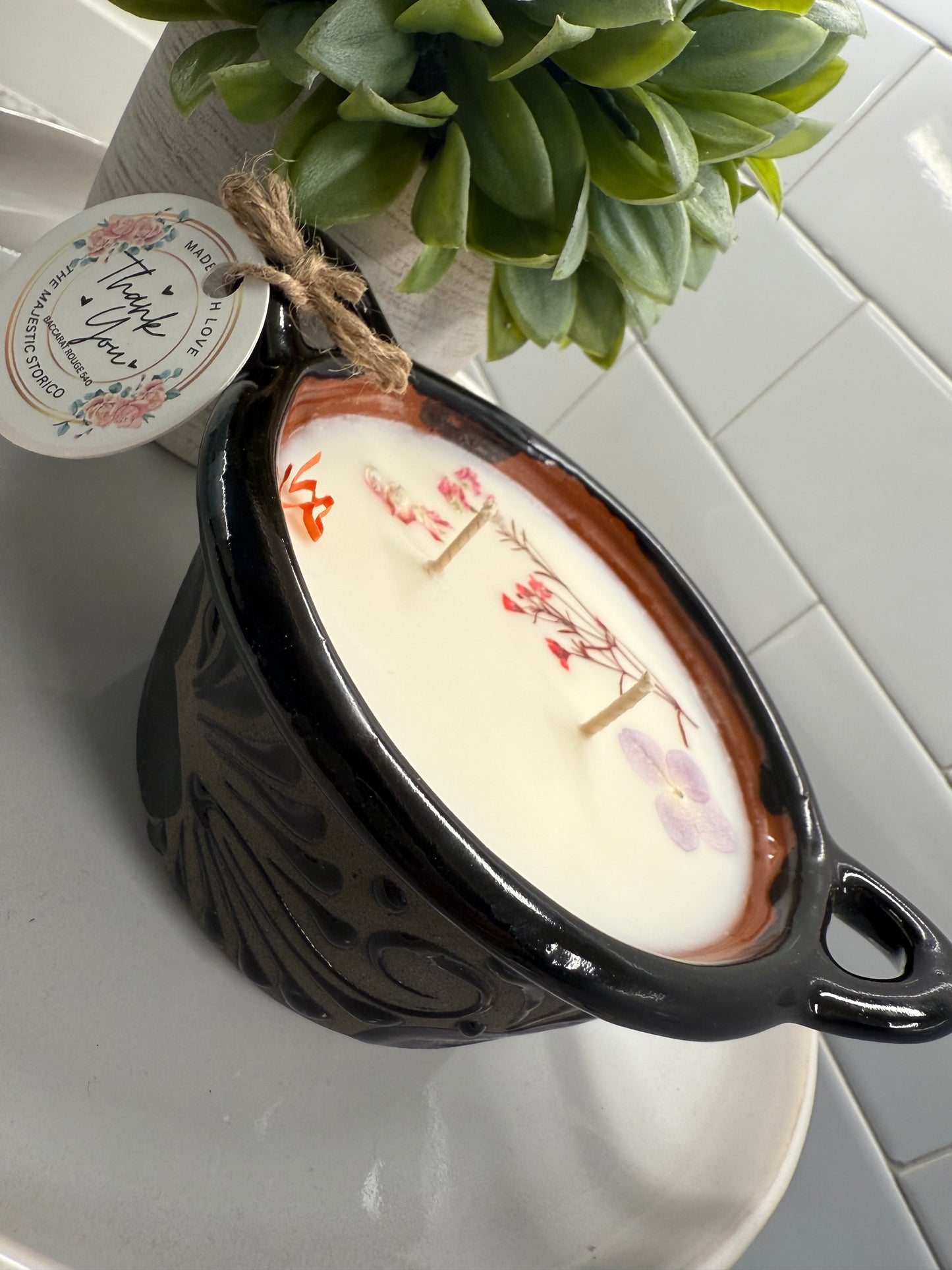 Elegant Black Cazuelita Candle