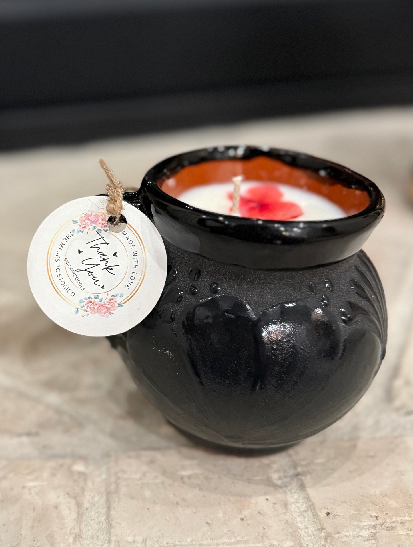 Elegant Black Taza Candle