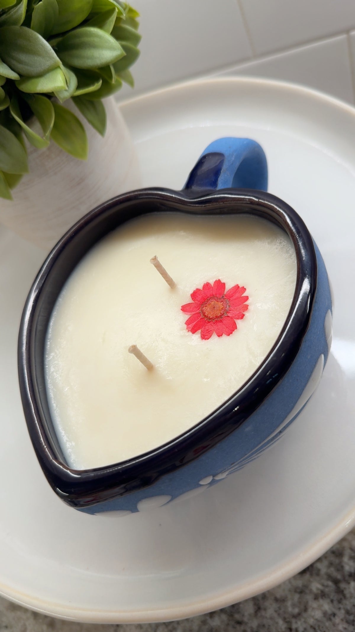 Corazon Azul Heart Candle