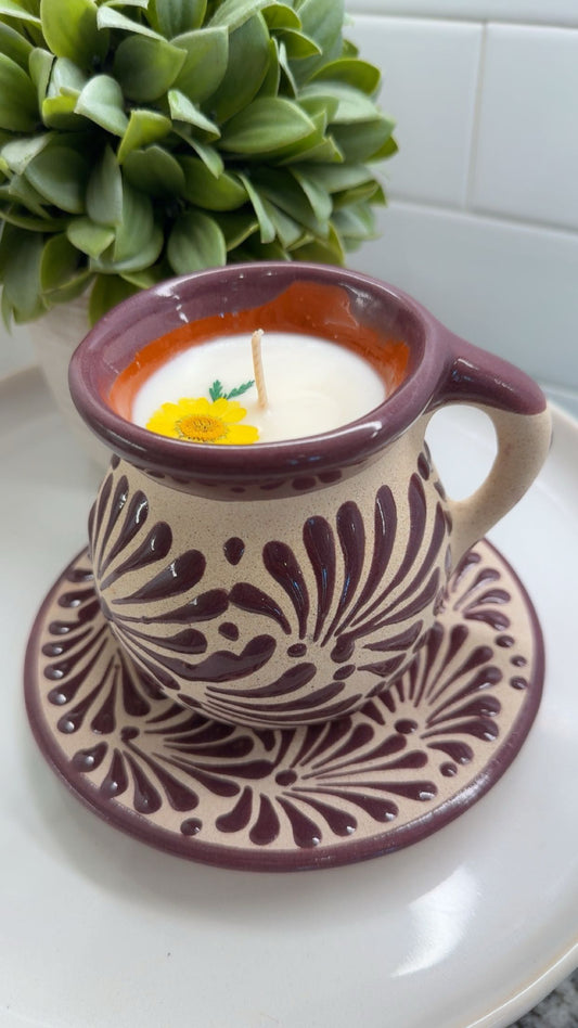 Taza de Café w/ Plate Candle Purple