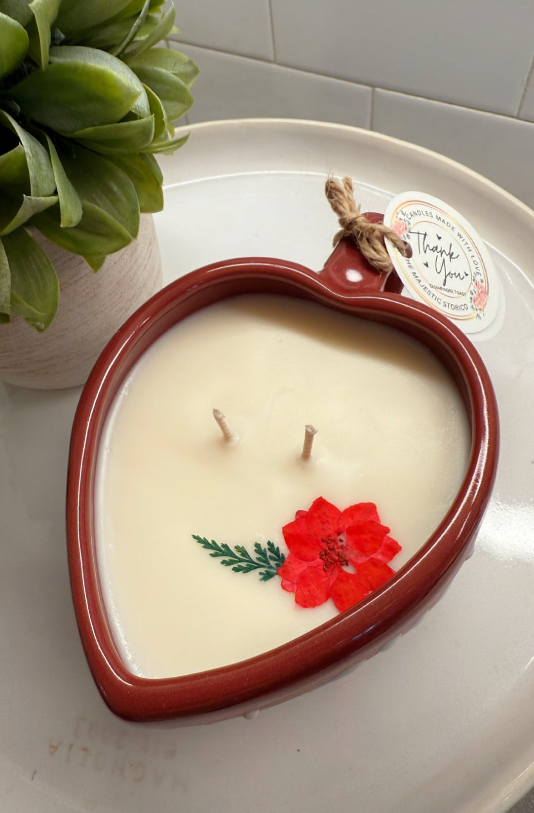 Corazon Pink Heart Candle