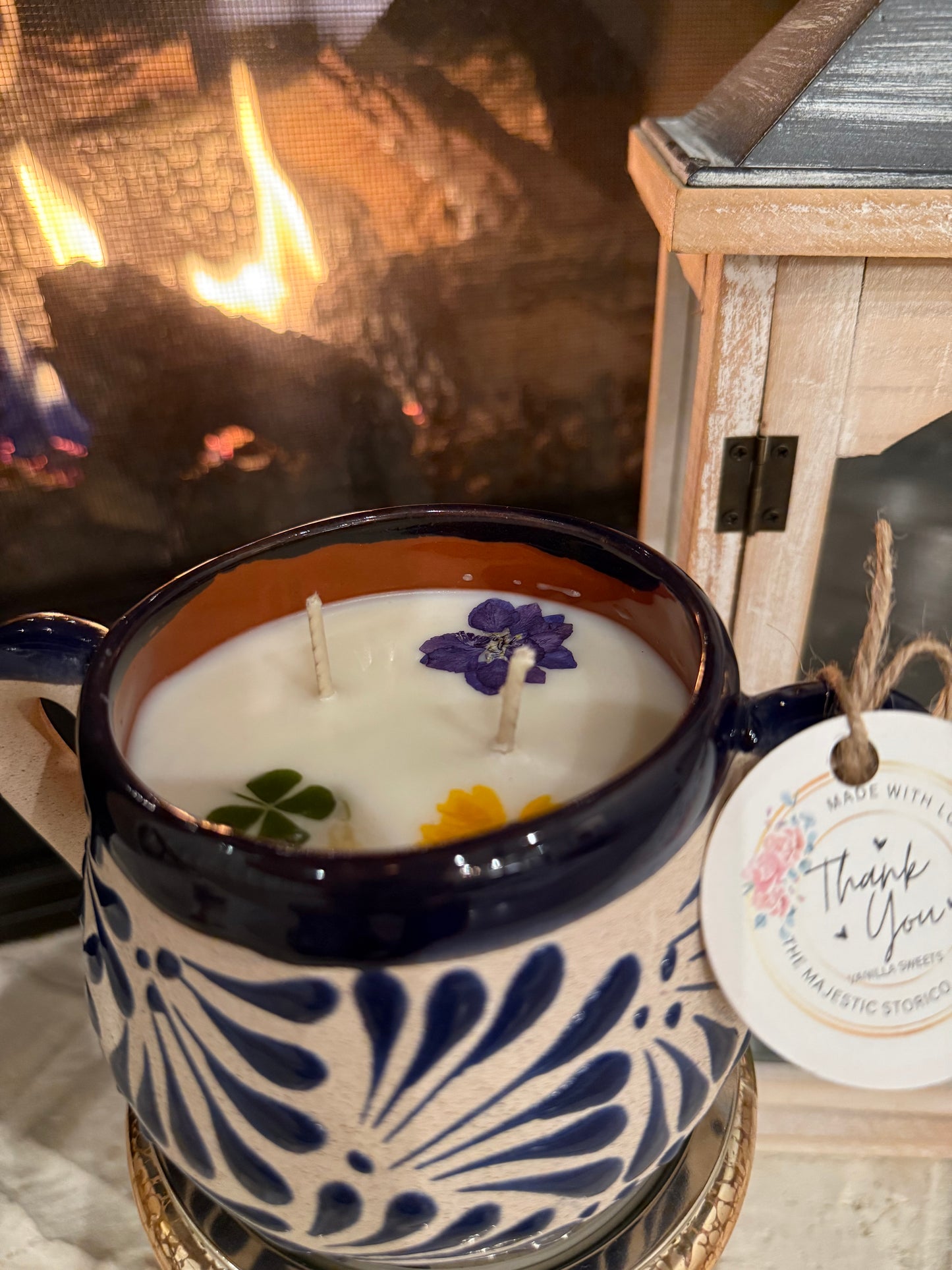 Candle Sugar Bowl Azul