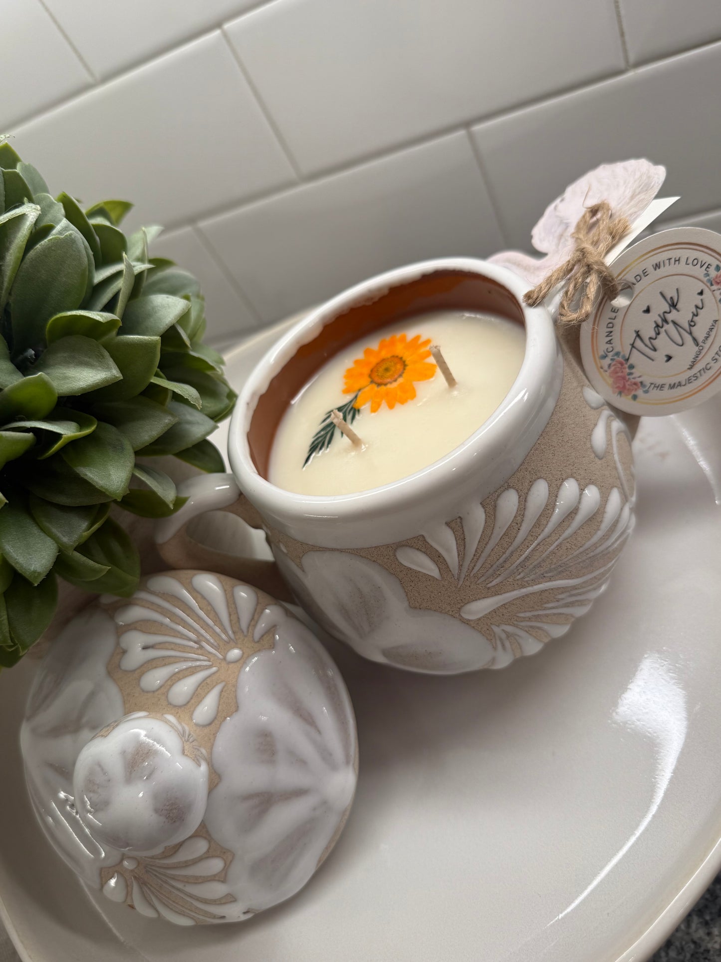 Candle Sugar Bowl White