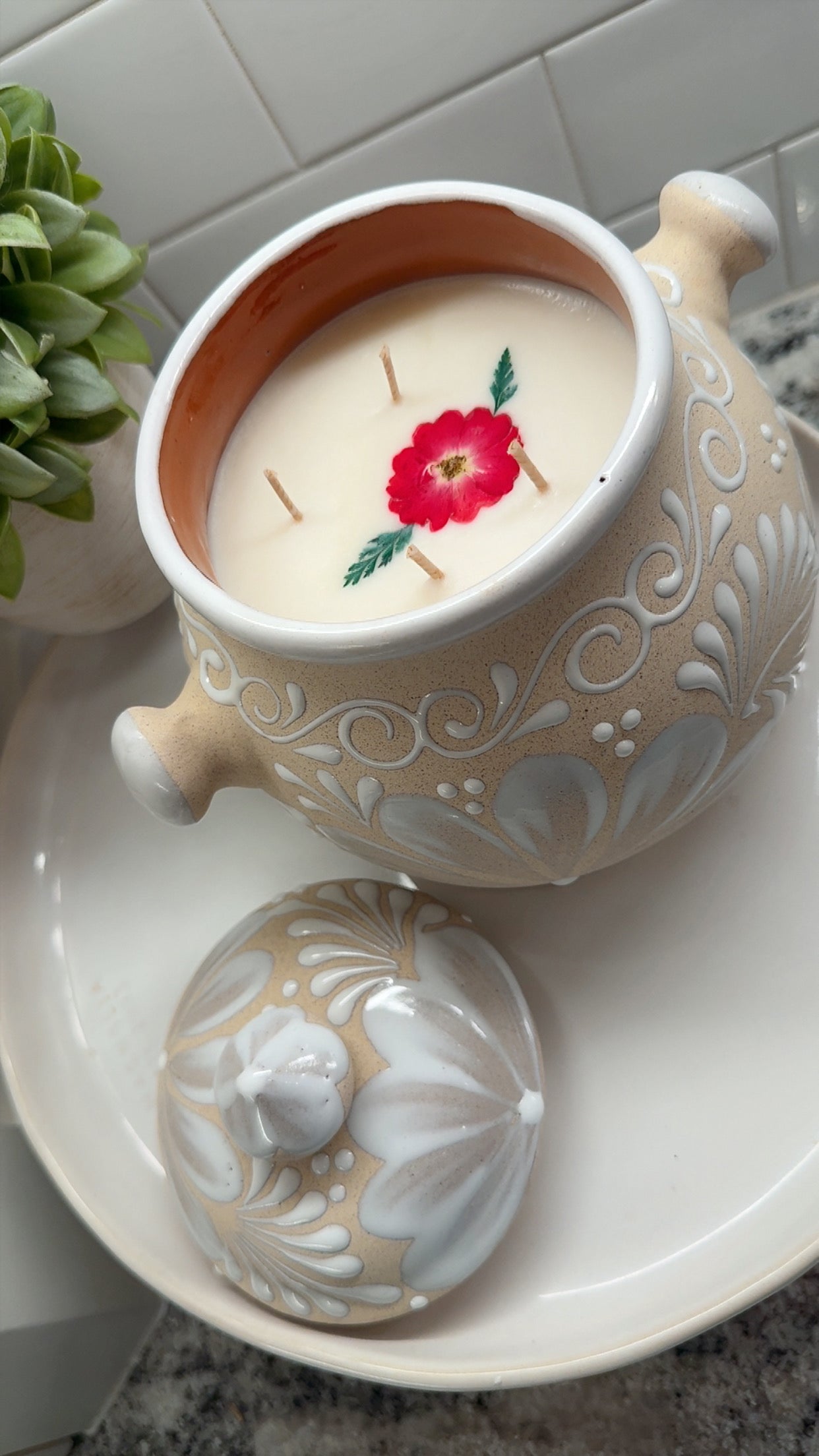 Bomba Pot Candle Blanco