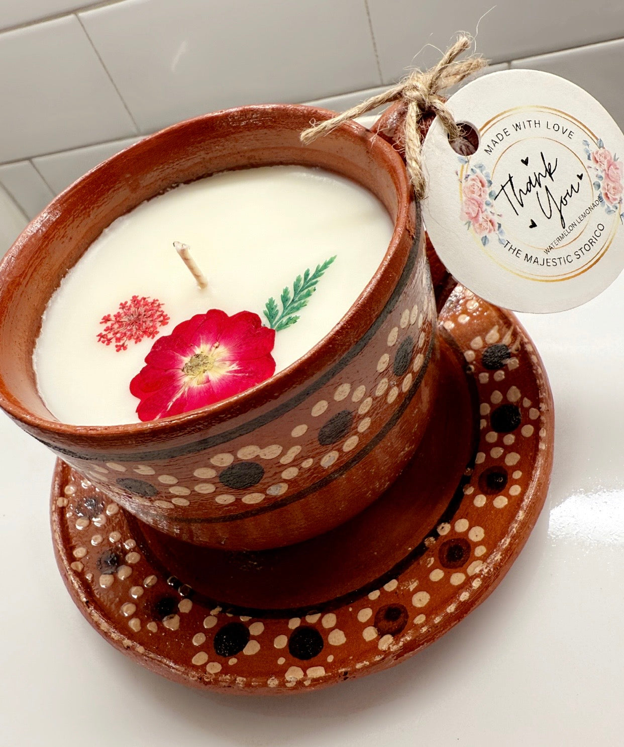 Candle Taza & Saucer Plate